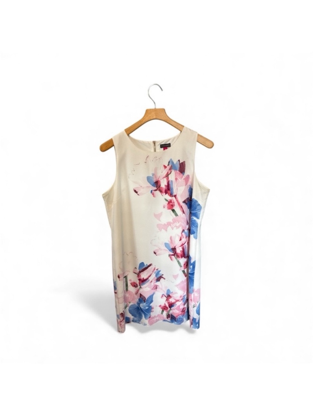 Vince Camuto White Floral Sleeveless Lined Shift Dress
Size 12